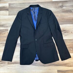 Topman Blazer Mens 38 Black 1 Button Sport Coat Dinner Jacket